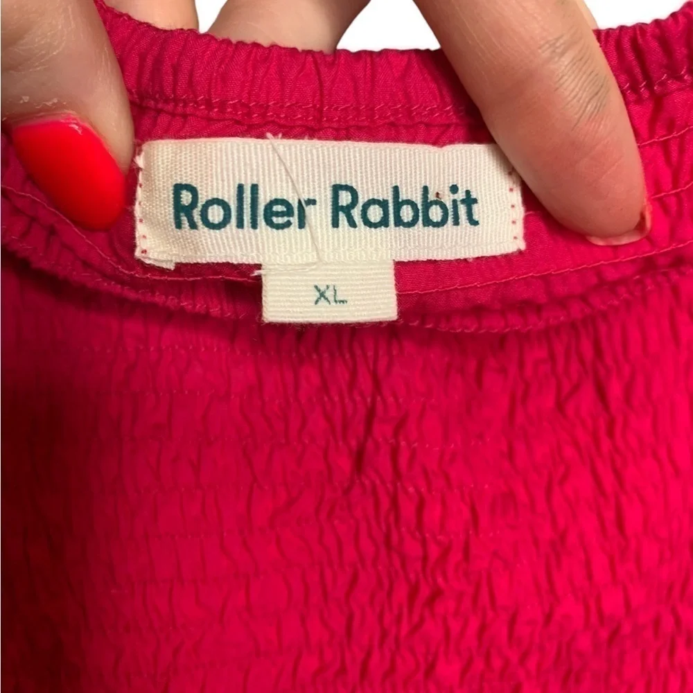 NWOT Summer Beach Roller Rabbit Pink Dove Top Smocked Tank Top Size XL - Picture 8 of 11